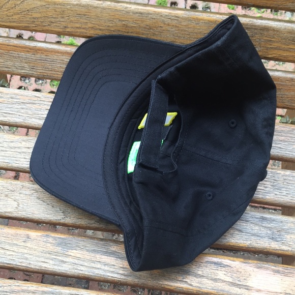 JH full 6 panel black baseball style hat adjustable back strap cap - Picture 3 of 9